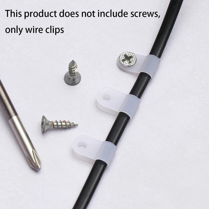 Teansic 200 Pcs White Nylon R-Type Cable Clamps 3/16" Plastic Wire Clips Fasteners Assortment for Wire Management - Image 4